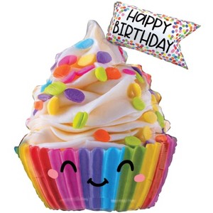 LoonBalloon 31 inch Super CUTE CUPCAKE BIRTHDAY Balloon - 1 of 1