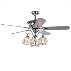 52"x52"x26" 3-Light Mavyn Chrome Ceiling Fan Gray - Warehouse Of Tiffany: Reversible, Remote-Controlled - 1 of 4