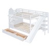 NicBex Full Over Full/Twin over Twin Bunk Bed with 2 Drawers 3 Shelves,Castle Style Loft Bed with Slide for Bedroom,Pink/White/Gray/Blue - 4 of 4