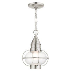 Livex Lighting Newburyport 1 - Light Pendant in  Brushed Nickel - 1 of 2