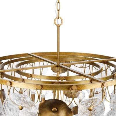 Loretta Gold Ombre 9-Light Tiered Chandelier with Clear Glass
