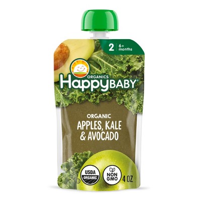 HappyBaby Clearly Crafted Apples Kale & Avocado Baby Food Pouch - (Select Count)