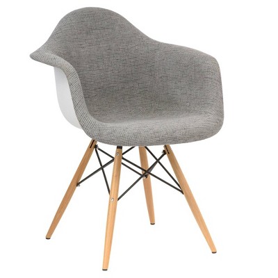 LeisureMod Willow Fabric Eiffel Accent Chair with Ash Wood Legs