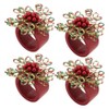 Saro Lifestyle Radiant Refinement Beaded Napkin Ring (Set of 4), Red - 2 of 4
