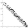 Black Bow Jewelry Sterling Silver Black & White Diamond Scroll Link Bracelet, 7.5 Inch - 4 of 4