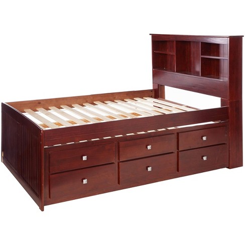 Donco Kids Kids Bookcase Captains Trundle Bed Full Cappuccino : Target