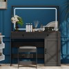 Lycvki 43.3" Makeup Table with LED Mirror and Stool - 2 of 4