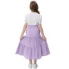 Maxi Skorts Skirt for Girls Button Front High Waisted Long Skirt with Belt Ruffled Skirts with Pocket - 4 of 4