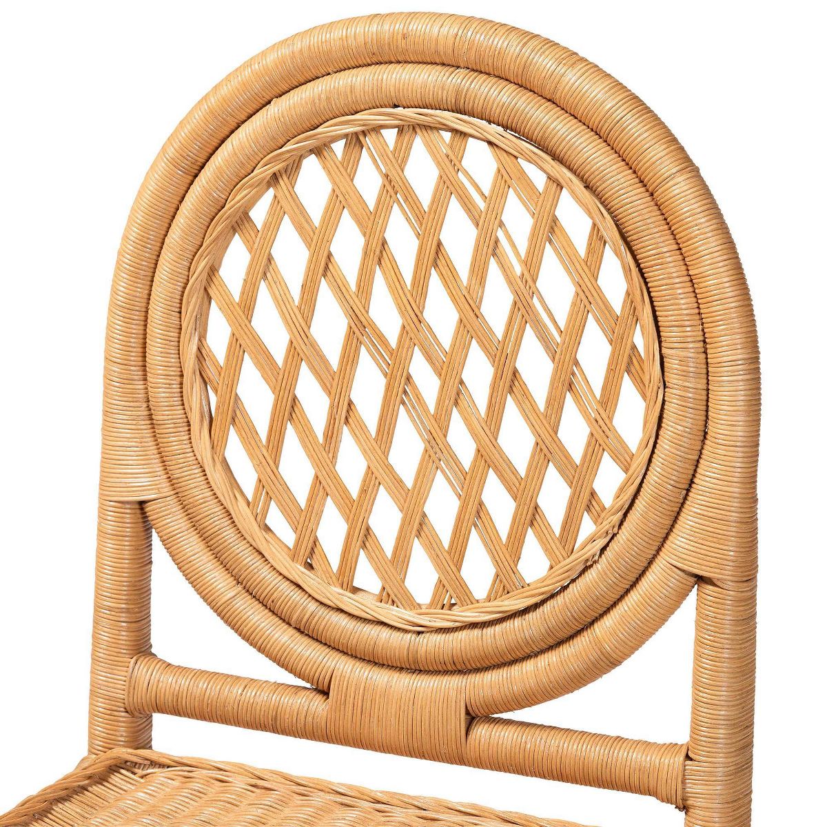 bali & pari Oxford Round Back Rattan Set of 2 Dining Chair Light Honey - thumbnail 8