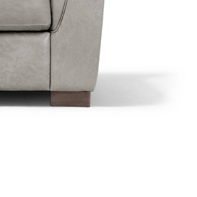Cornelia 43" Beige Leather Mid-Century Modern Accent Chair
