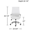 Studio 55D Primero White Faux Leather Adjustable Office Chair - 4 of 4