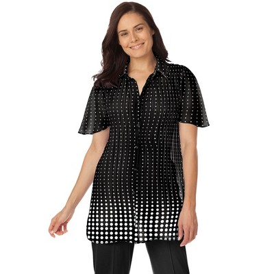 Woman Within Plus Size Blouse In Crinkle Georgette