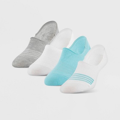 Peds Women's Sport Cut Liner Socks 4pk - Gray Heather/Blue Radiance 5-10
