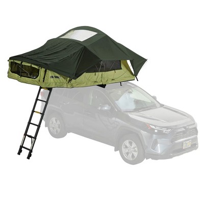 Yakima SkyRise HD Heavy Duty 4 Season Rooftop Tent for 2 People with Organization Pockets and Memory Foam Mattress with Removable Cover, Green
