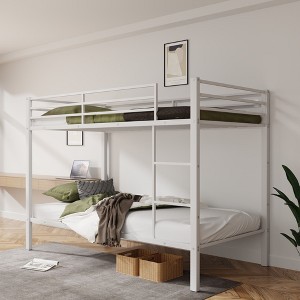 NicBex Bunk Bed,Low Profile Bunk Bed Frame with Ladder and High Guardrail,Twin Size Bed Frame for Kids Teens,No Box Spring Needed - 1 of 4