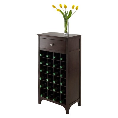 Ancona 24 Bottle Drawer Wine Cabinet Wood/Coffee - Winsome, Brown