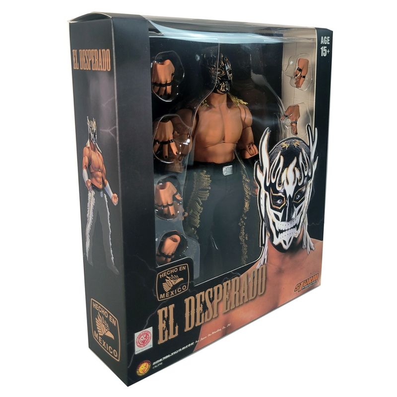 New Japan Storm Collectibles Ringside Exclusive All Black Mask El Desperado Action Figure (Chase Variant), 3 of 4