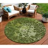Olive Green And Sage Abstract Washable Indoor Outdoor Area Rug - 2 of 4