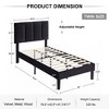 VECELO Upholstered Bed Frame with Adjustable Headboard, Heavy-Duty Platform Bed with Strong Wood Slat Support, No Box Spring Needed - 3 of 4