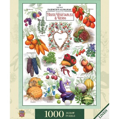 MasterPieces - Poster Art - Farmer's Almanac; Fruits Vegetables and Herbs 1000 Piece Puzzle