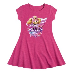 Girls' - Paw Patrol - Skye Lightning Fit & Flair Cap Sleeve Dress - 1 of 4