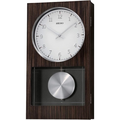 Daisy give skjule Seiko Modern Dark Wooden Wall Clock With Pendulum And Dual Chimes : Target