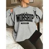 Plus Size Sweatshirts Tops with Crew Neck Long Sleeve Pullover Sweat Shirts Slogan Plus Size Sweatshirts  Faith Worshipper Shirts - 2 of 4