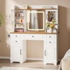 Vanity Desk with LED Lighted Mirror - 3 Color Adjustable 5 Drawers, 4 Doors & 3 Storage Shelves, Charging Station - 3 of 4