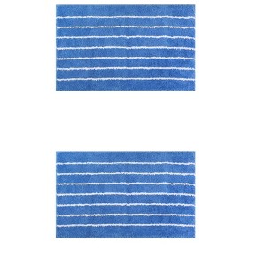 Unique Bargains 2 Pcs Striped Pattern Soft Absorbent Non-Slip Bath mats for Bathroom Floor - 1 of 4