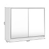 Tangkula Double Door White Storage Cabinet Wall Mount Bathroom Organizer w/ Mirror - 4 of 4
