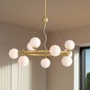 Possini Euro Design Brianna 23" Modern Chandelier Ceiling Light Fixture Dining Room Over Table Kitchen Island Ring 9-Light Gold Finish White Glass - 2 of 4