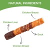 MON2SUN Dog Treats, Triple Flavor 6 Inch Chicken Liver Duck and Chicken Wrapped Rawhide Sticks, Teeth Cleaning Snacks for Medium Dogs - 4 of 4