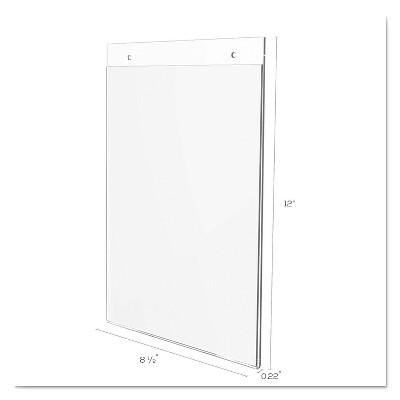 Clear Acrylic Portrait Wall-Mount Sign Holder 8.5 x 11