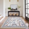 Non-Slip Low Pile Soft Insect Floral Washable Rug for Living Room - 2 of 4