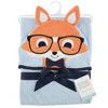 Hudson Baby Infant Boy Cotton Animal Hooded Towel, Nerdy Fox, One Size - 2 of 3