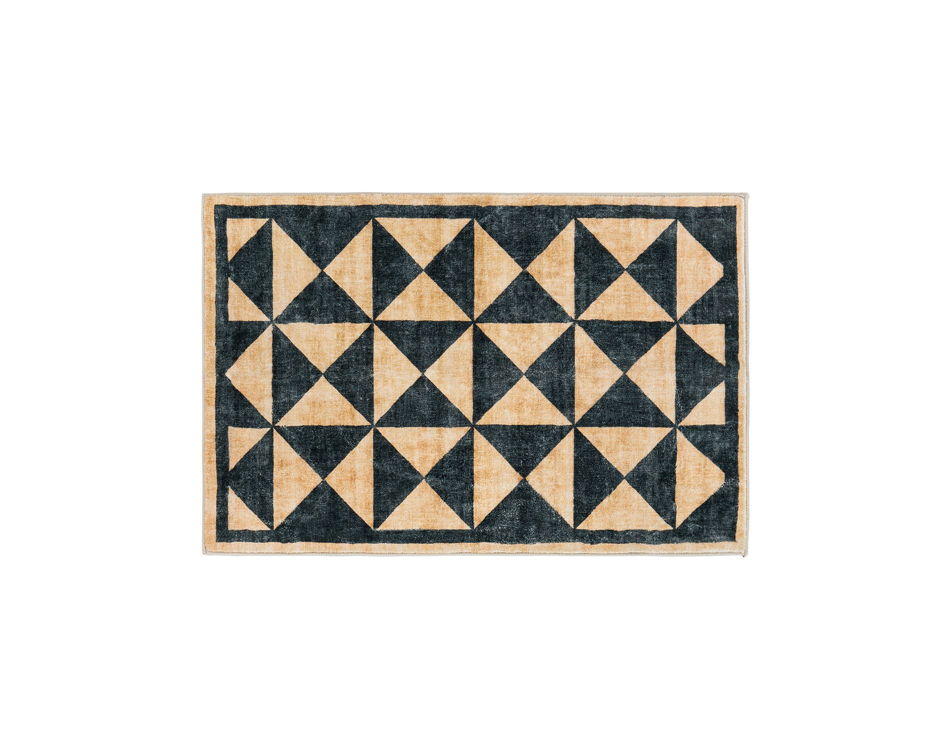 World Rug Gallery Geometric Diamond Washable Non Slip Door Mat - 2'x3':  Stain & Fade-Resistant,  Low Pile,  Pet Friendly