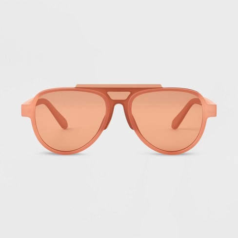 Pink plastic store aviator sunglasses