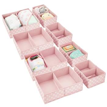 mDesign Fabric Nursery Divided Drawer Storage Bin