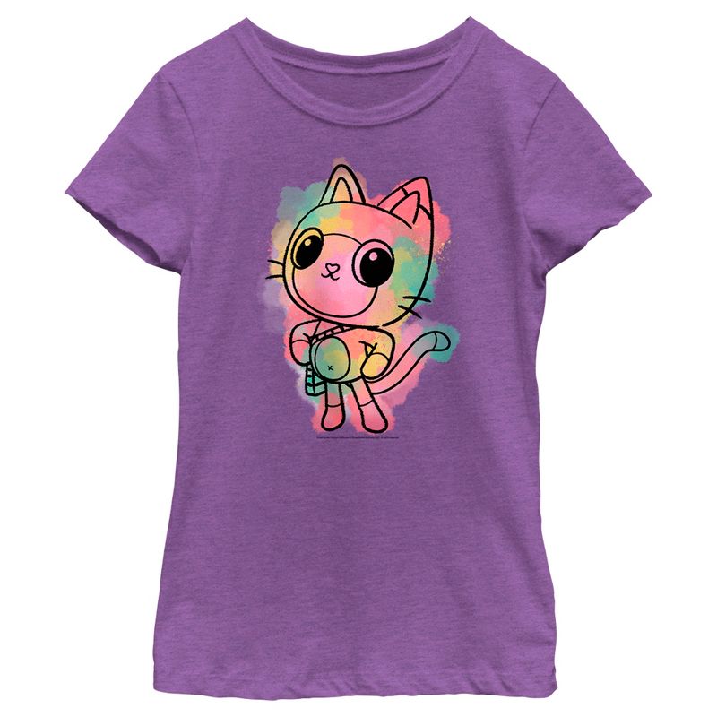 Girl's Gabby's Dollhouse Colorful Pandy Paws T-Shirt, 1 of 5