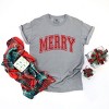 Simply Sage Market Merry Varsity Thick Outline Garment Dyed Tee - 3 of 4