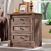 SinCiDo Farmhouse Nightstand w/ Charging Station 26" T Nightstand,23.6" W Roman Column Design,3 Drawer Storage Dresser w/ Metal Handles - 3 of 4