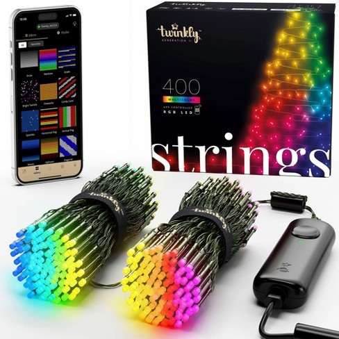 Twinkly Strings – App-Controlled LED Christmas Lights RGB or RGB+W (16 Million Colors) Green Wire. Indoor and Outdoor Smart Lighting Decoration - image 1 of 4