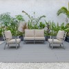 Leisuremod Walbrooke Modern 3 Piece Patio Set with Grey Aluminum Frame - 3 of 4