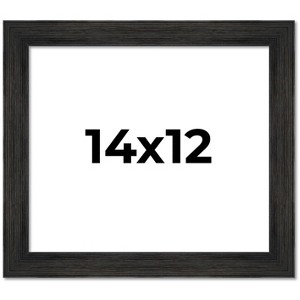 PosterPalooza | 14x12 Wide Barnwood Picture Frame, UV Acrylic, 6 Finishes - Grey, Brown, White, and Black - 1 of 4