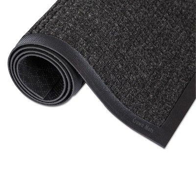 2'x3' Rectangle Solid Floor Mat Black - Crown