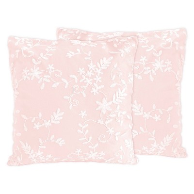 Set of 2 Lace Decorative Accent Throw Pillows Pink - Sweet Jojo Designs
