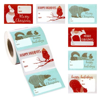 Holly Jolly Holiday Christmas Present Gift Tags, 2 x 3 Inches 100 Pack 4  Designs