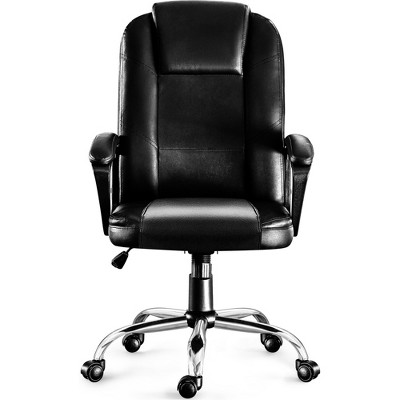 TiramisuBest 400 LBS Heavy Duty Black Faux Leather Office Chair for 8-Hour Comfort