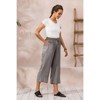 ECUPPER Womens Linen Cropped Pants Loose Casual Capri Cotton Wide Leg Plus Size Elastic Waist with Drawstring Trouses - 4 of 4