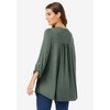 Woman Within Plus Size Pleated Henley Top - 3 of 4